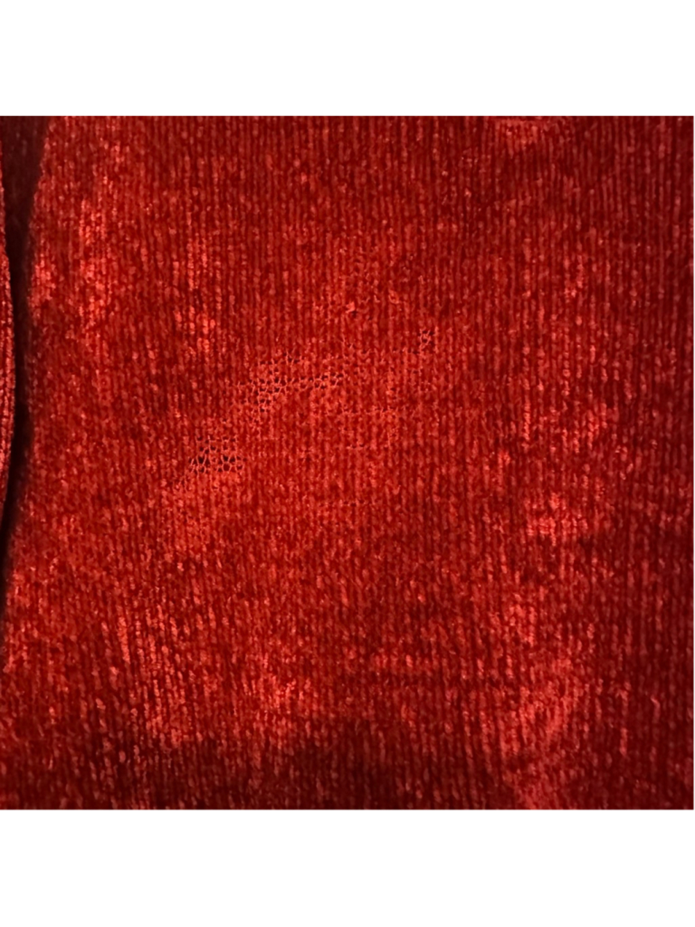 Women's Alfred Dunner size medium Petite Red Chenille Quarter-Zip Sweater - Picture 4 of 5